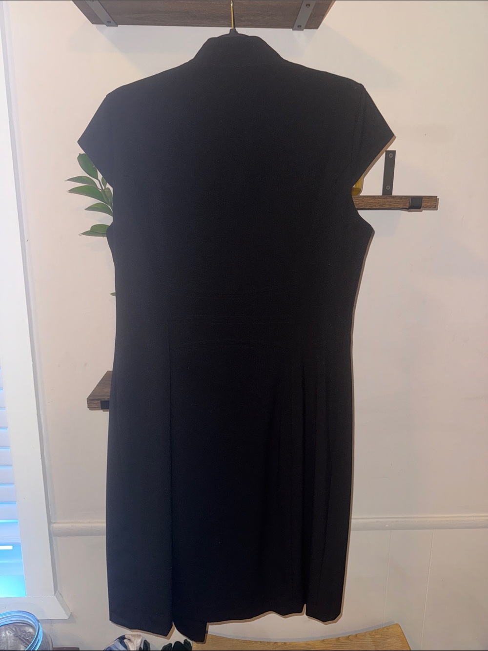 Calvin Klein Black Cap Sleeve Midi Wrap Dress Size 12 - Picture 7 of 10